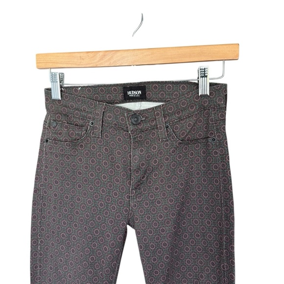 Hudson Jeans Green and Brown Patterned Midrise Size 24 - Picture 2 of 9